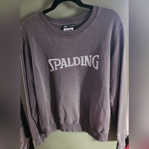 Women's Large Grey Spalding Crew Sweatshirt